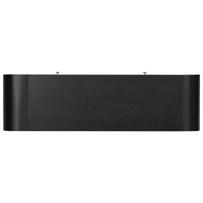Console demi-lune noire avec tiroir cannelé et pieds épais