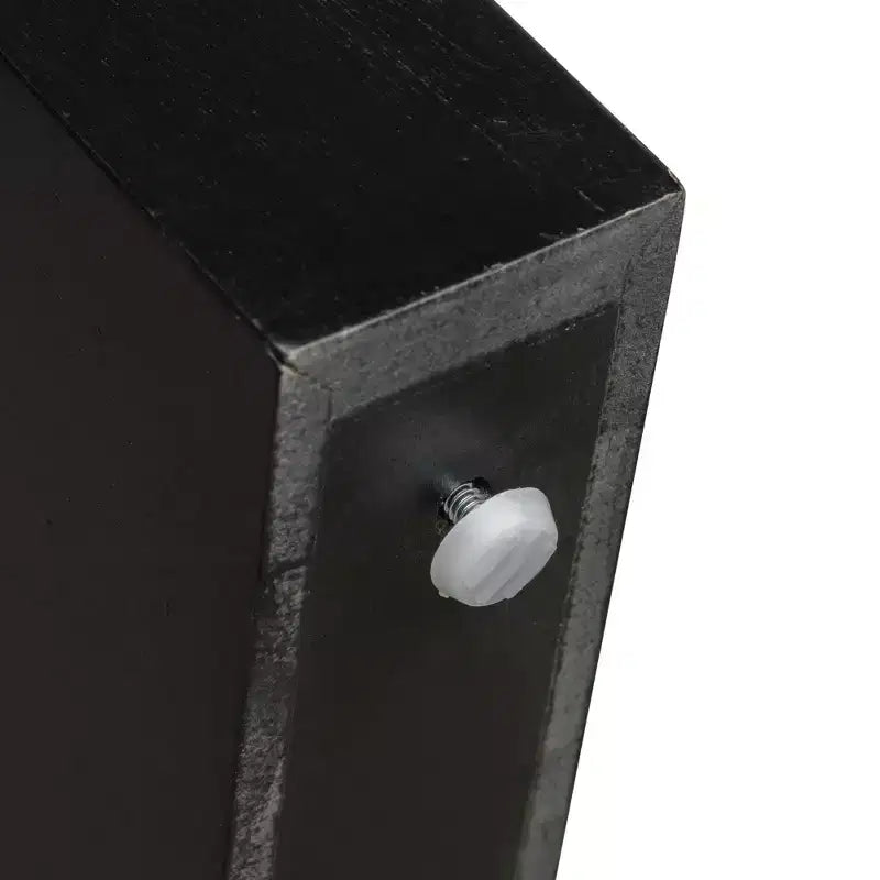 Console demi-lune noire avec tiroir cannelé et pieds épais
