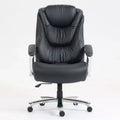 Chaise de bureau noire/grise à dossier haut avec revêtement en coton, hauteur réglable, roulettes – 1 personne