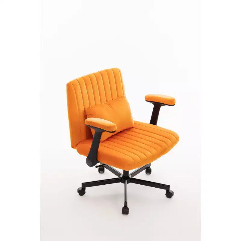 Chaise de bureau en velours, accoudoirs et hauteur réglables, siège unique, bleu/orange/rose/jaune