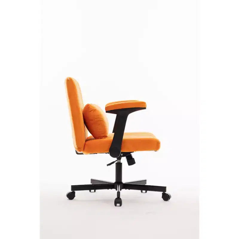 Chaise de bureau en velours, accoudoirs et hauteur réglables, siège unique, bleu/orange/rose/jaune