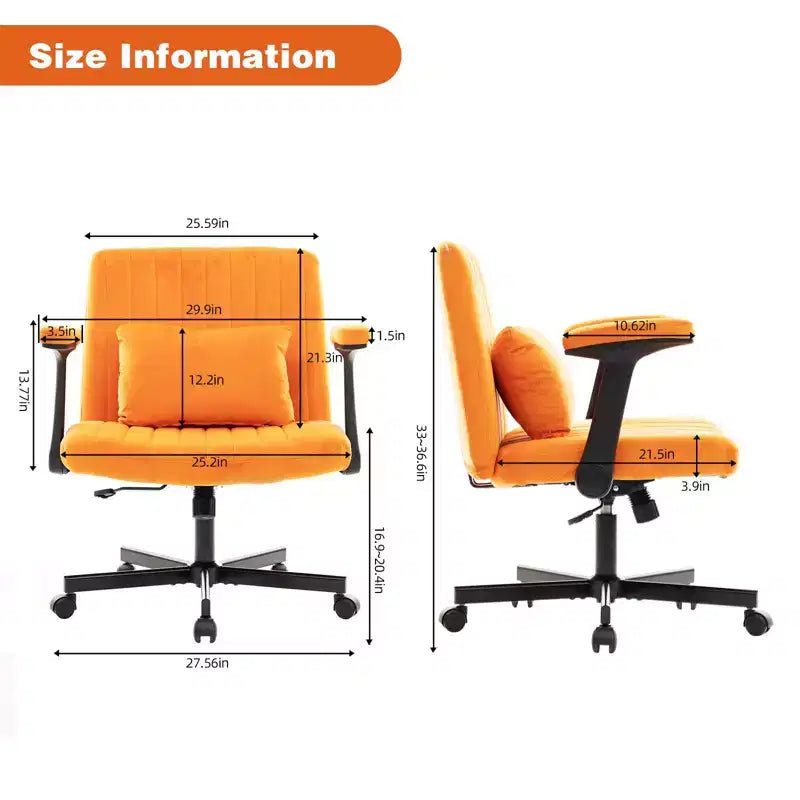 Chaise de bureau en velours, accoudoirs et hauteur réglables, siège unique, bleu/orange/rose/jaune