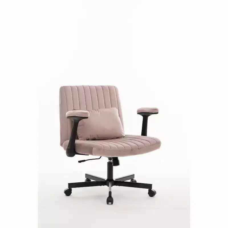 Chaise de bureau en velours, accoudoirs et hauteur réglables, siège unique, bleu/orange/rose/jaune