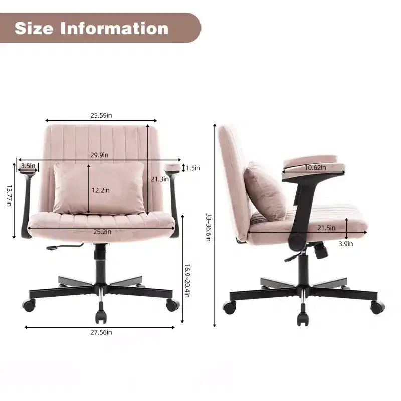 Chaise de bureau en velours, accoudoirs et hauteur réglables, siège unique, bleu/orange/rose/jaune