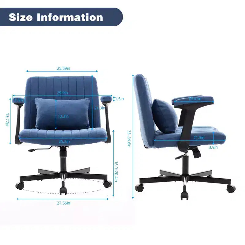 Chaise de bureau en velours, accoudoirs et hauteur réglables, siège unique, bleu/orange/rose/jaune