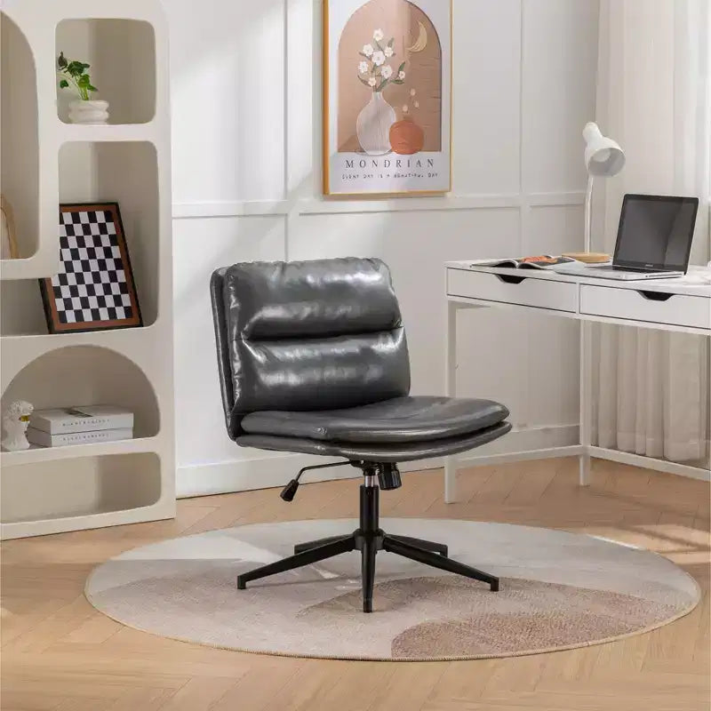 Chaise de bureau pivotante sans accoudoirs, noir/gris/blanc, réglable en hauteur, 1 personne
