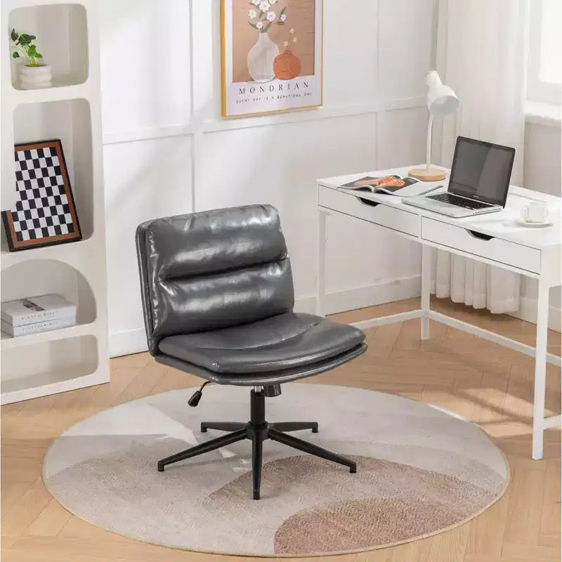 Chaise de bureau pivotante sans accoudoirs, noir/gris/blanc, réglable en hauteur, 1 personne