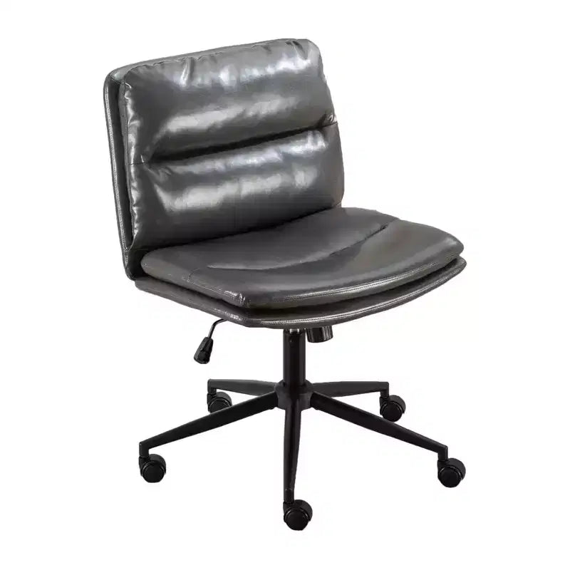 Chaise de bureau pivotante sans accoudoirs, noir/gris/blanc, réglable en hauteur, 1 personne