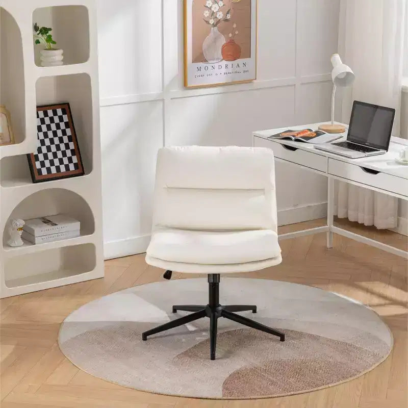 Chaise de bureau pivotante sans accoudoirs, noir/gris/blanc, réglable en hauteur, 1 personne