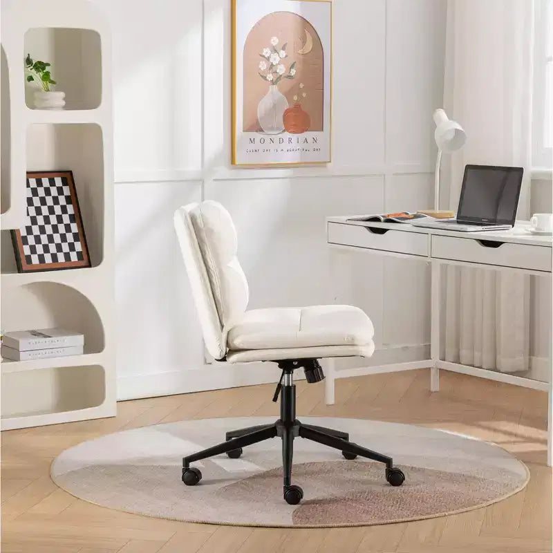 Chaise de bureau pivotante sans accoudoirs, noir/gris/blanc, réglable en hauteur, 1 personne