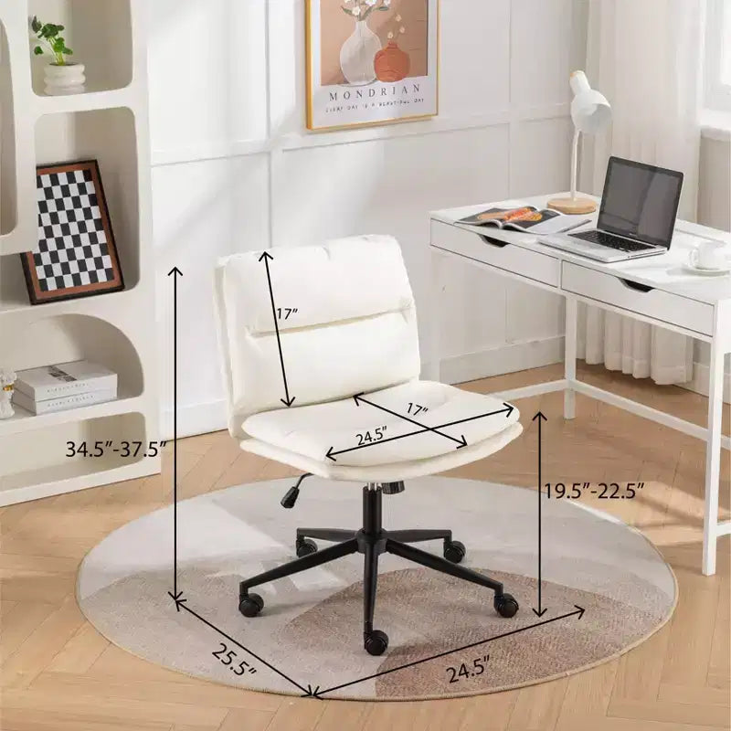 Chaise de bureau pivotante sans accoudoirs, noir/gris/blanc, réglable en hauteur, 1 personne