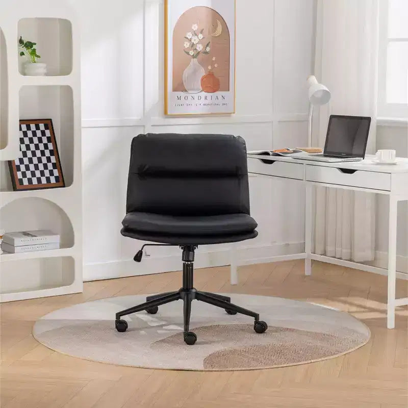 Chaise de bureau pivotante sans accoudoirs, noir/gris/blanc, réglable en hauteur, 1 personne