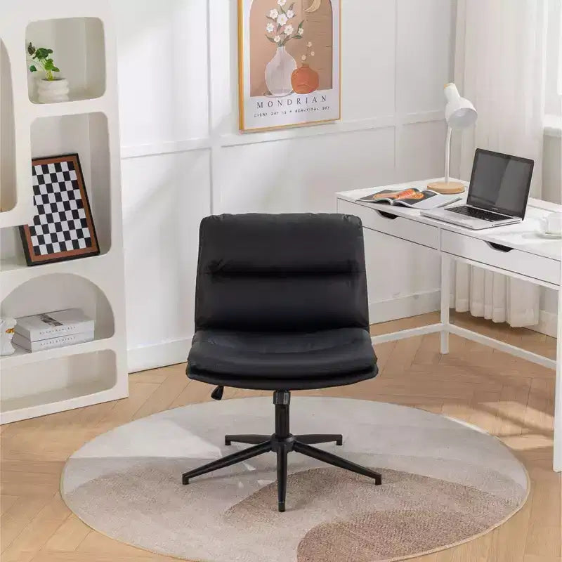 Chaise de bureau pivotante sans accoudoirs, noir/gris/blanc, réglable en hauteur, 1 personne