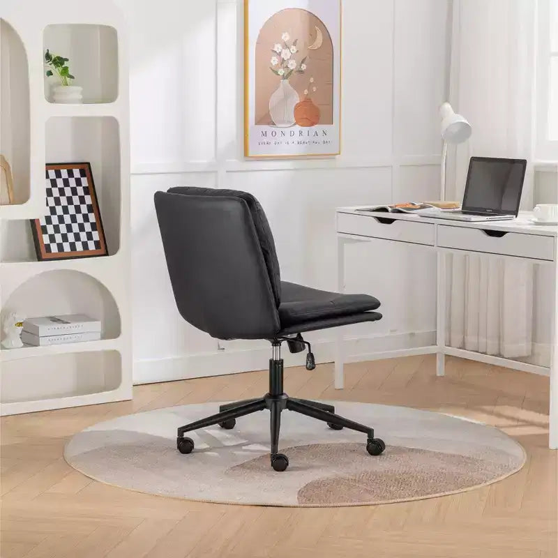 Chaise de bureau pivotante sans accoudoirs, noir/gris/blanc, réglable en hauteur, 1 personne