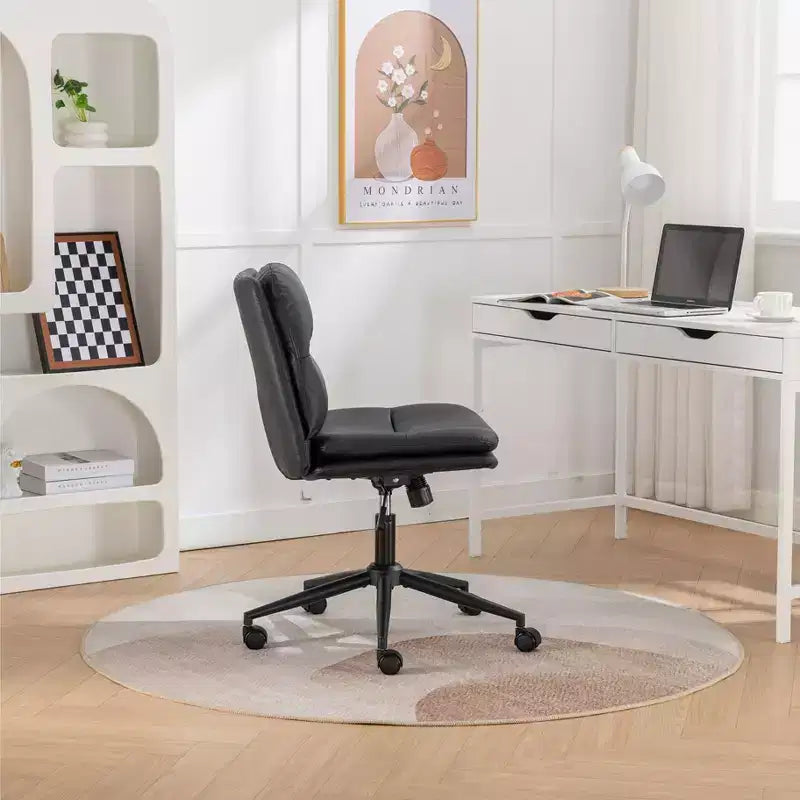 Chaise de bureau pivotante sans accoudoirs, noir/gris/blanc, réglable en hauteur, 1 personne