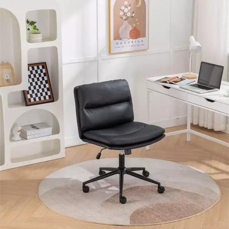 Chaise de bureau pivotante sans accoudoirs, noir/gris/blanc, réglable en hauteur, 1 personne