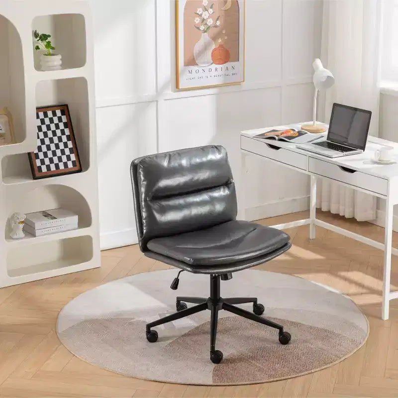 Chaise de bureau pivotante sans accoudoirs, noir/gris/blanc, réglable en hauteur, 1 personne
