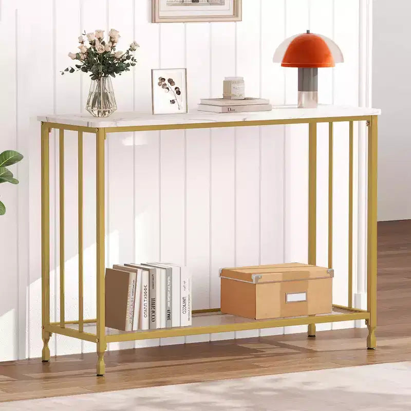 Narrow Console Table,Small Sofa Side Display,Narrow Entrance Sofa Table with Shelves, Hallway, Living Room, Foyer, Corridor, Office