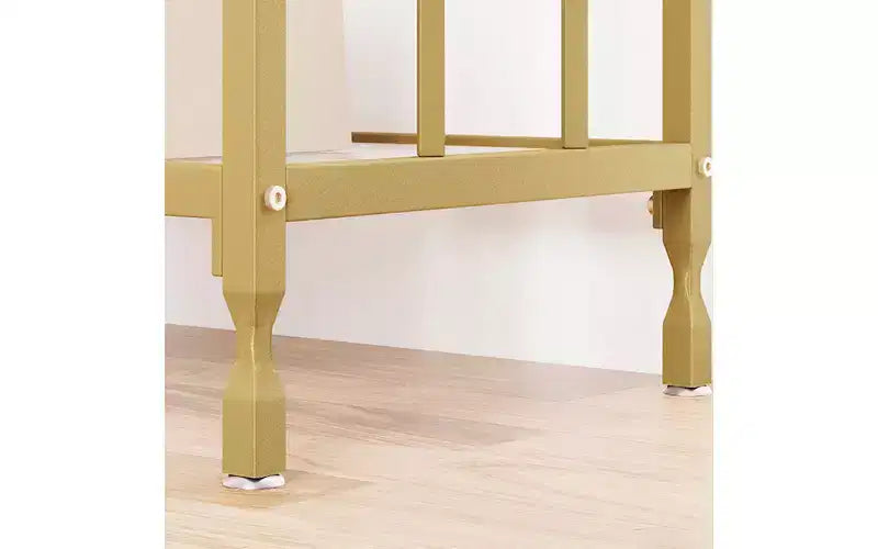 Console étroite à plateau en bois gris et cadre en métal, style sofa/couloir, usage unique