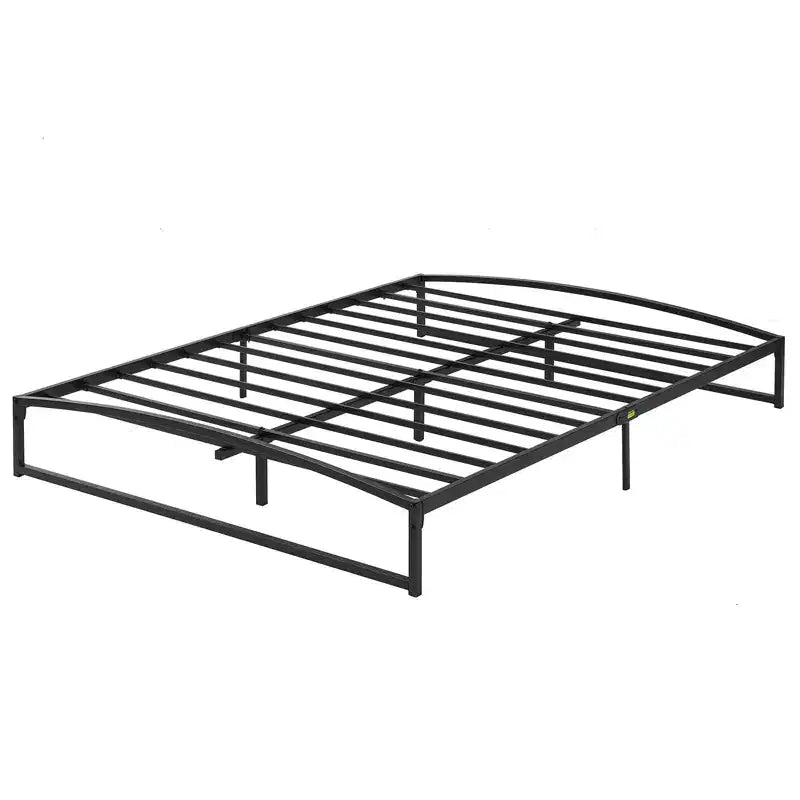 Cadre de lit métallique noir/blanc à profil bas – Lit double et queen, une place, pas besoin de sommier tapissier