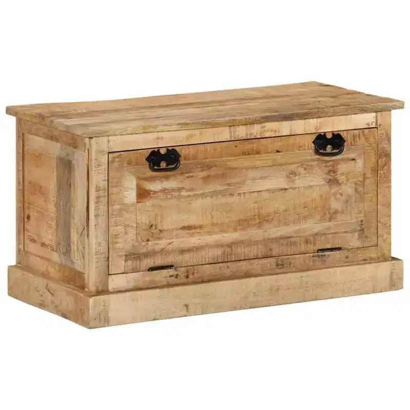 Banc de rangement à chaussures 1 place en bois de manguier massif marron