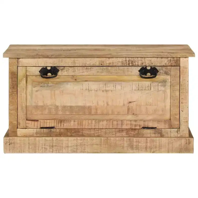 Banc de rangement à chaussures 1 place en bois de manguier massif marron