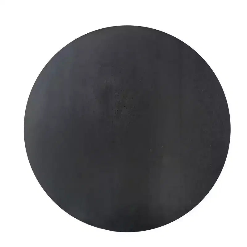 Table d'appoint ronde noire, pieds incurvés, usage individuel, bois de manguier, 50 cm