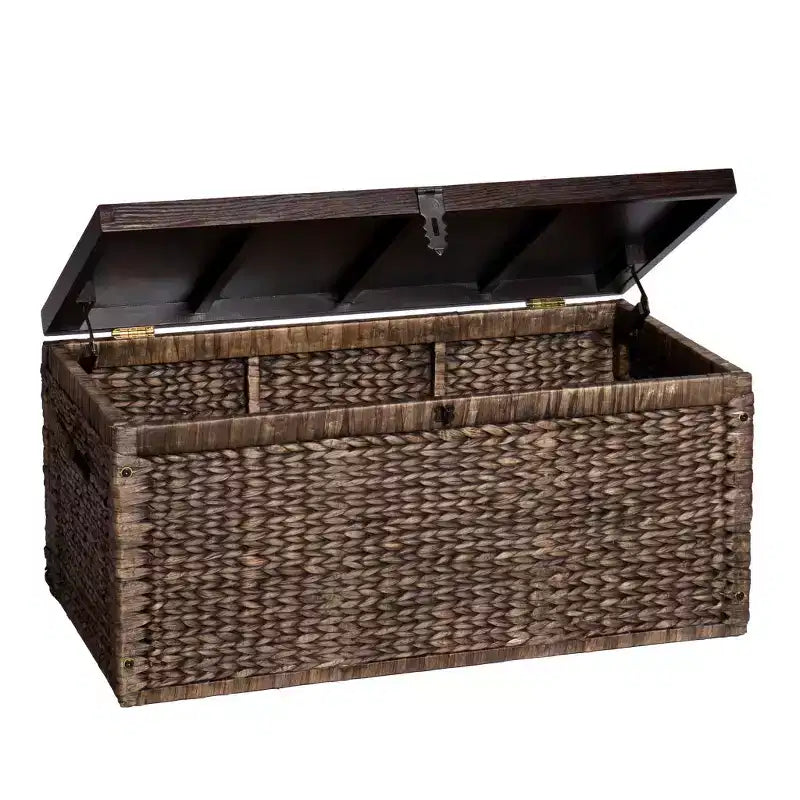 Table basse rectangulaire en osier marron, 1 pièce