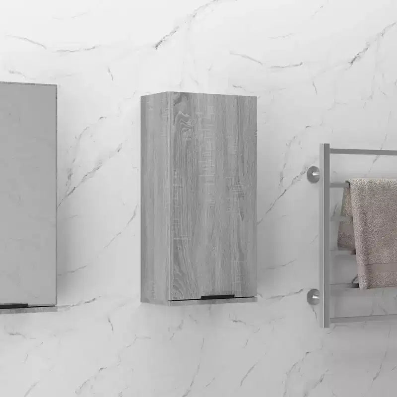 Meuble sous-lavabo mural gris Sonoma à porte unique