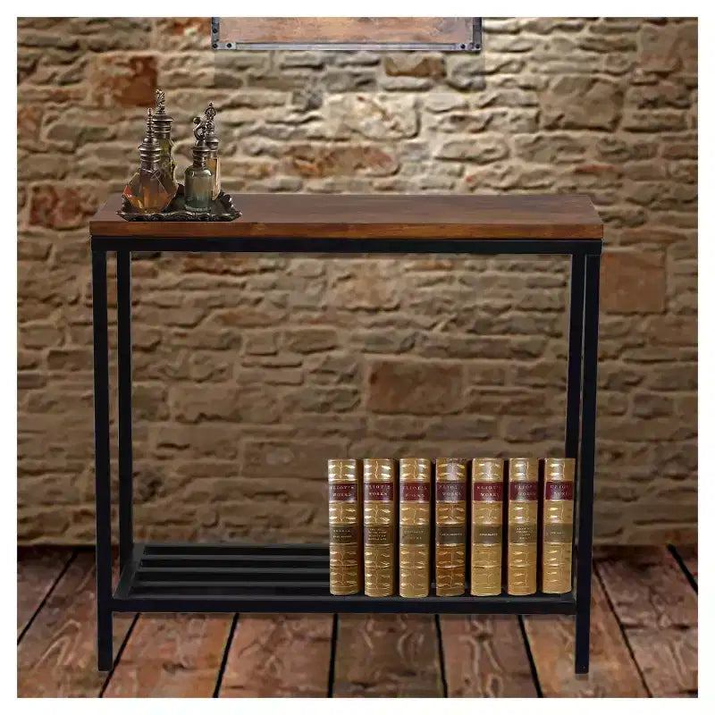 Console noire et marron pour 1 personne, style industriel