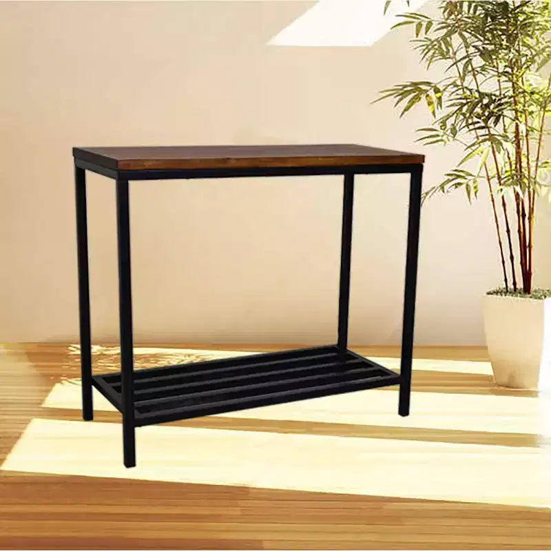 Console noire et marron pour 1 personne, style industriel