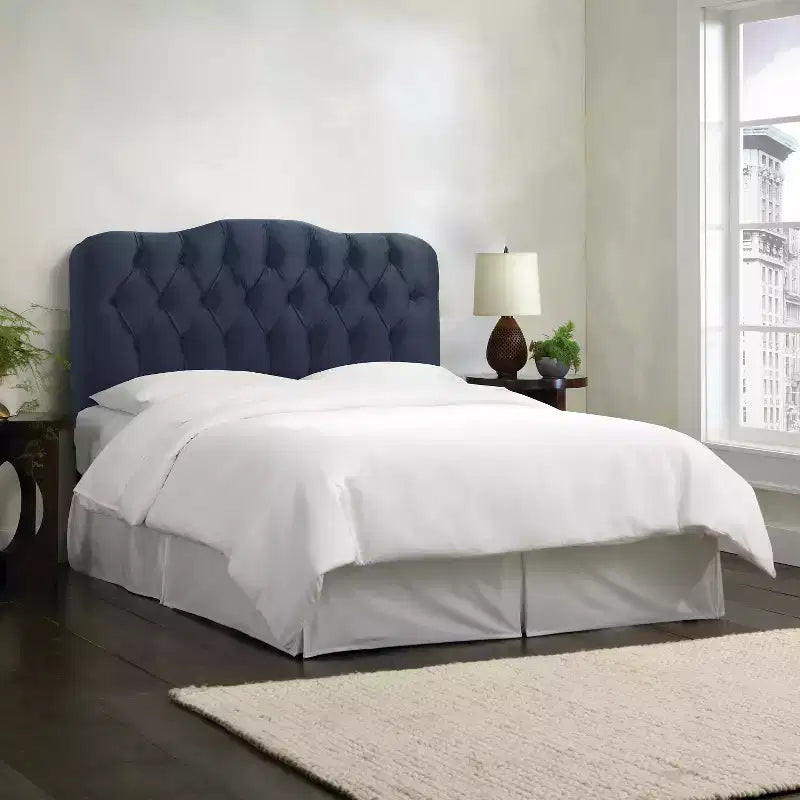 Tête de lit capitonnée en velours, pour 1 à 2 adultes – Grand lit / Très grand lit / Très grand lit californien