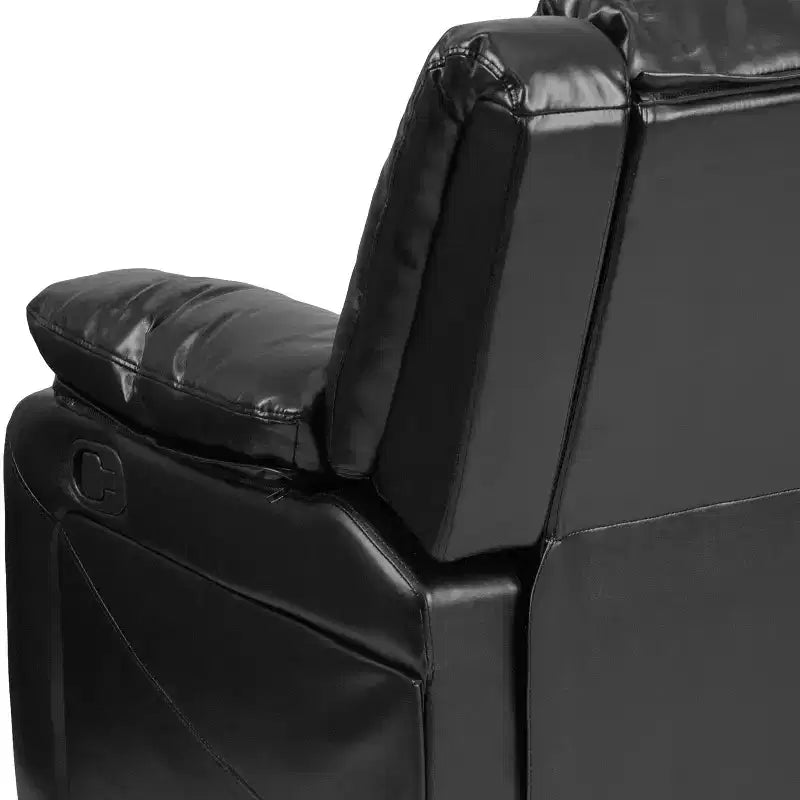 Causeuse inclinable en similicuir noir/marron et microfibre pour 2 personnes