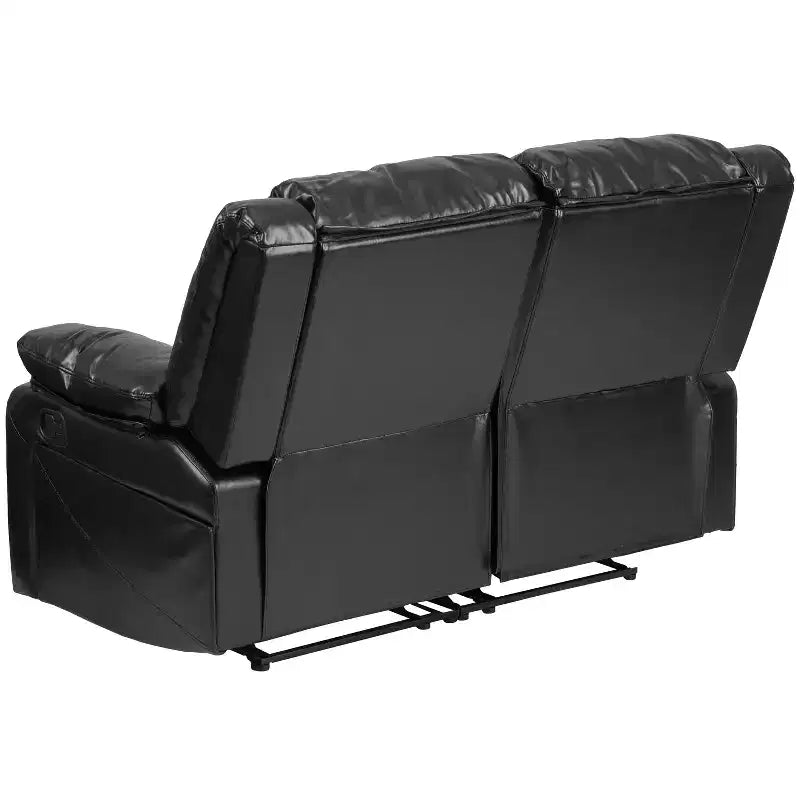 Causeuse inclinable en similicuir noir/marron et microfibre pour 2 personnes
