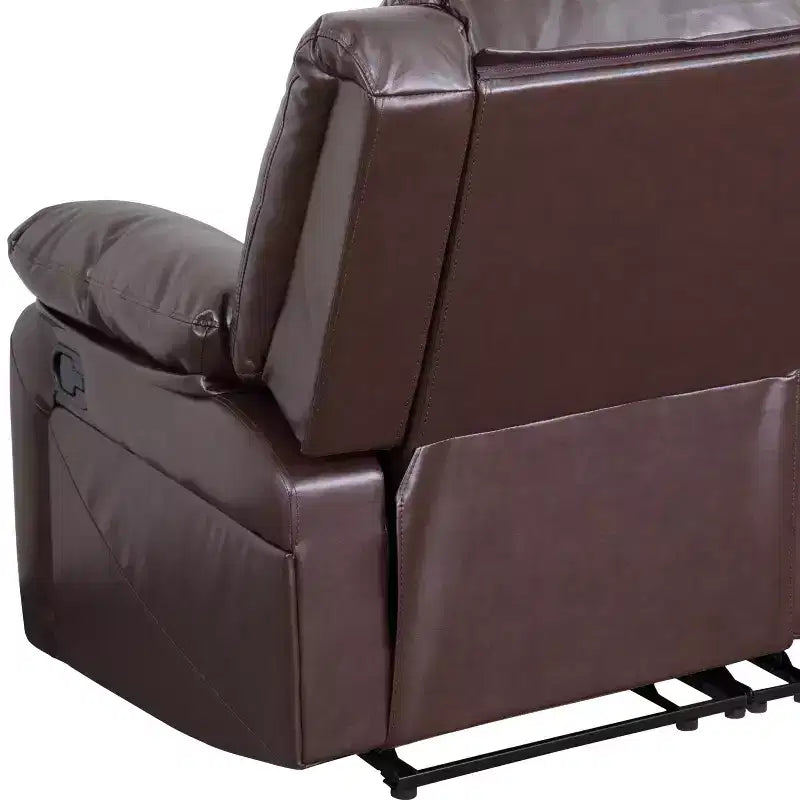 Causeuse inclinable en similicuir noir/marron et microfibre pour 2 personnes