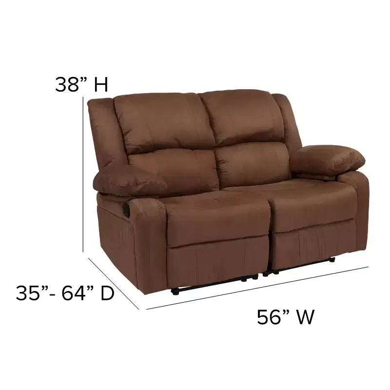 Causeuse inclinable en similicuir noir/marron et microfibre pour 2 personnes