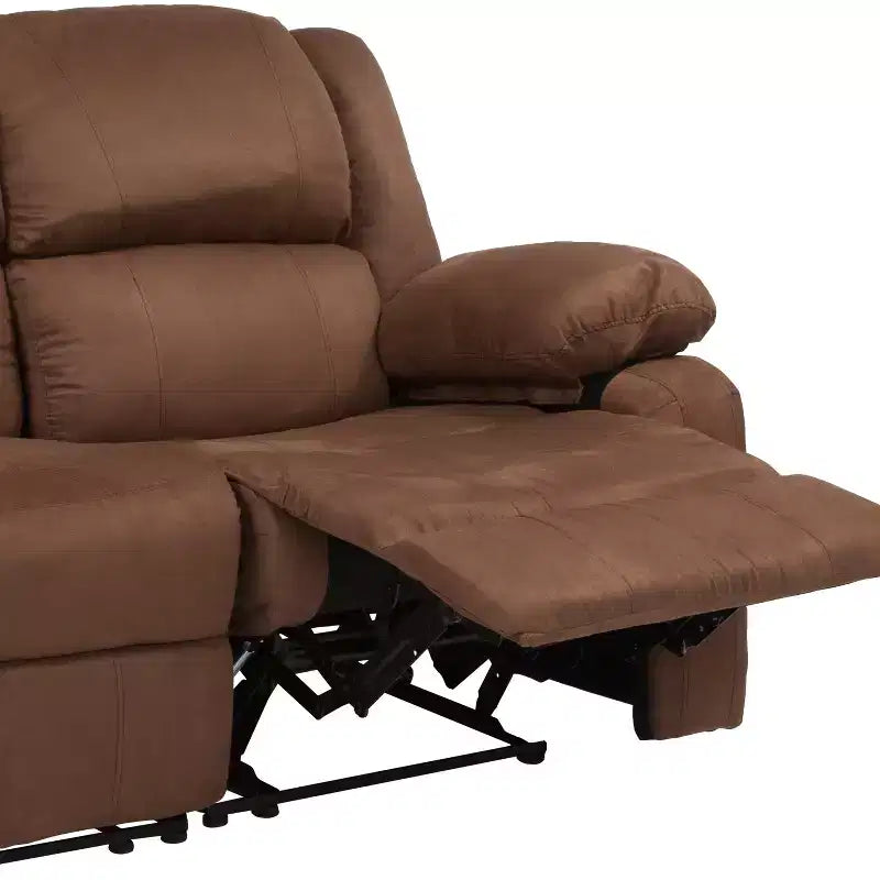 Causeuse inclinable en similicuir noir/marron et microfibre pour 2 personnes