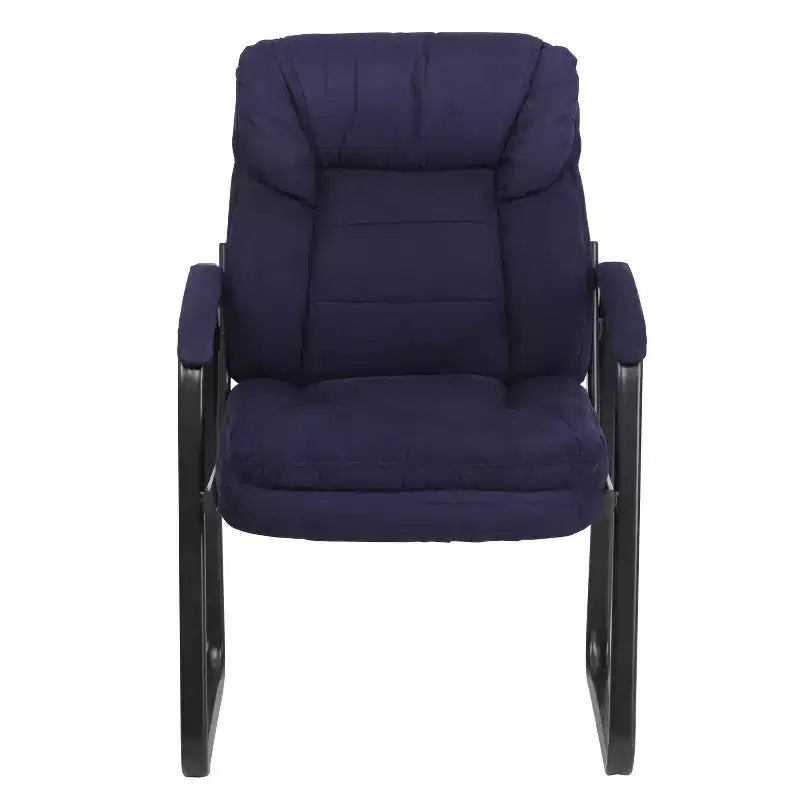 Chaise visiteur en microfibre avec accoudoirs fixes et piètement luge, 1 place