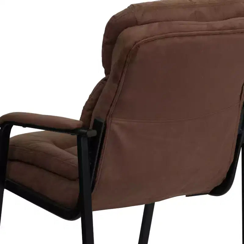Chaise visiteur en microfibre avec accoudoirs fixes et piètement luge, 1 place