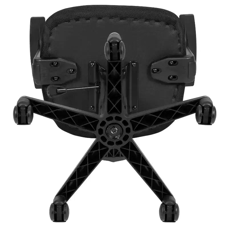 Fauteuil de bureau pivotant noir/gris/blanc en maille mi-dossier avec accoudoirs fixes, pour 1 personne