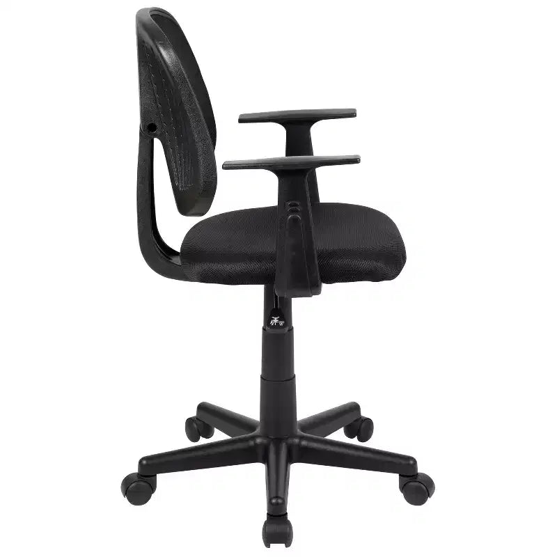 Fauteuil de bureau pivotant noir/gris/blanc en maille mi-dossier avec accoudoirs fixes, pour 1 personne