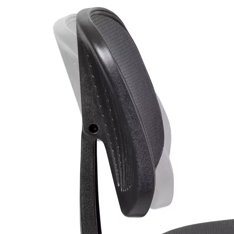 Fauteuil de bureau pivotant noir/gris/blanc en maille mi-dossier avec accoudoirs fixes, pour 1 personne
