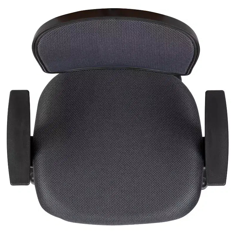 Fauteuil de bureau pivotant noir/gris/blanc en maille mi-dossier avec accoudoirs fixes, pour 1 personne