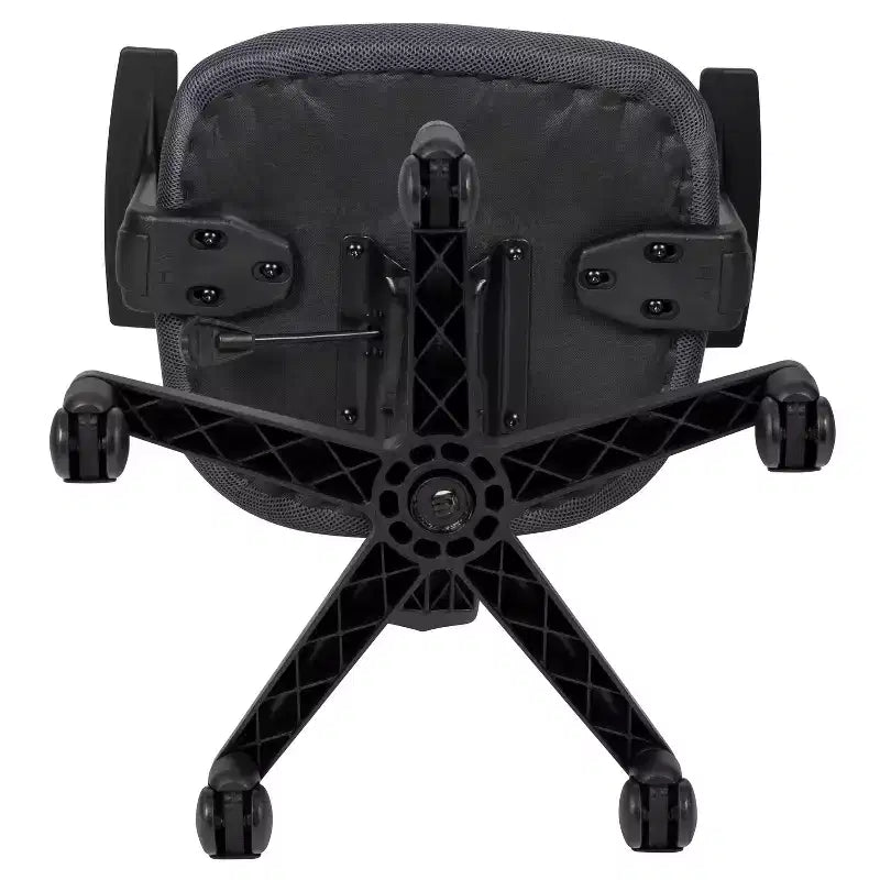 Fauteuil de bureau pivotant noir/gris/blanc en maille mi-dossier avec accoudoirs fixes, pour 1 personne