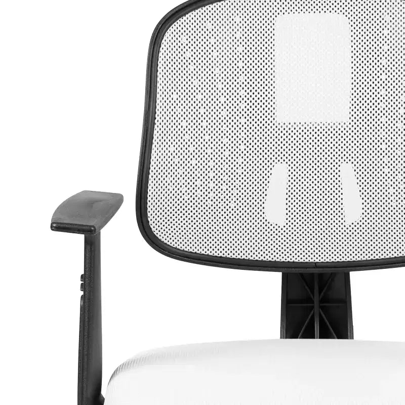 Fauteuil de bureau pivotant noir/gris/blanc en maille mi-dossier avec accoudoirs fixes, pour 1 personne