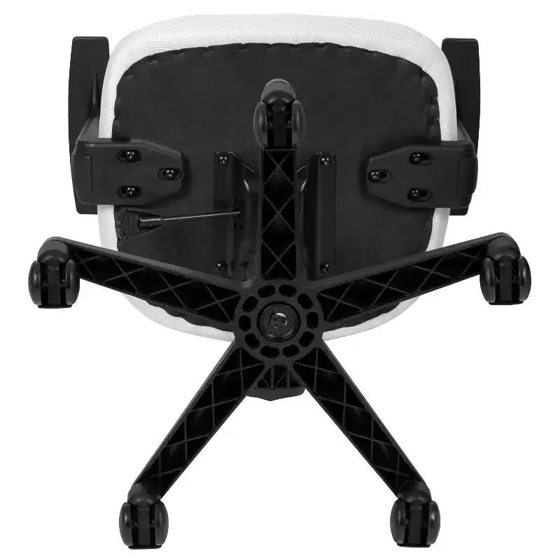 Fauteuil de bureau pivotant noir/gris/blanc en maille mi-dossier avec accoudoirs fixes, pour 1 personne