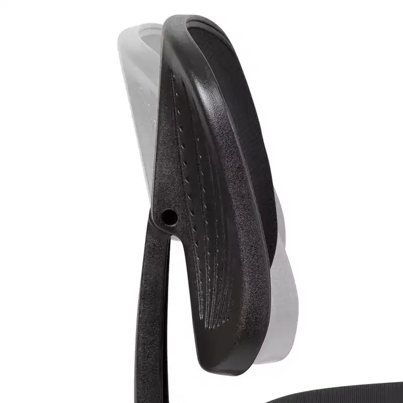 Fauteuil de bureau pivotant noir/gris/blanc en maille mi-dossier avec accoudoirs fixes, pour 1 personne