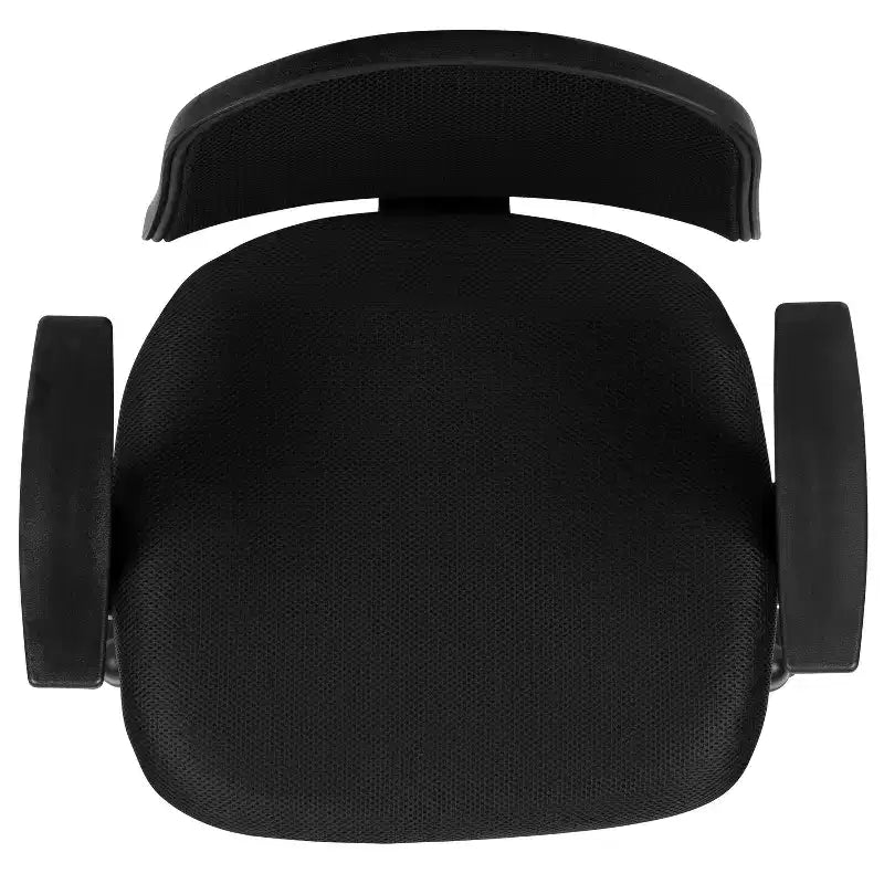 Fauteuil de bureau pivotant noir/gris/blanc en maille mi-dossier avec accoudoirs fixes, pour 1 personne