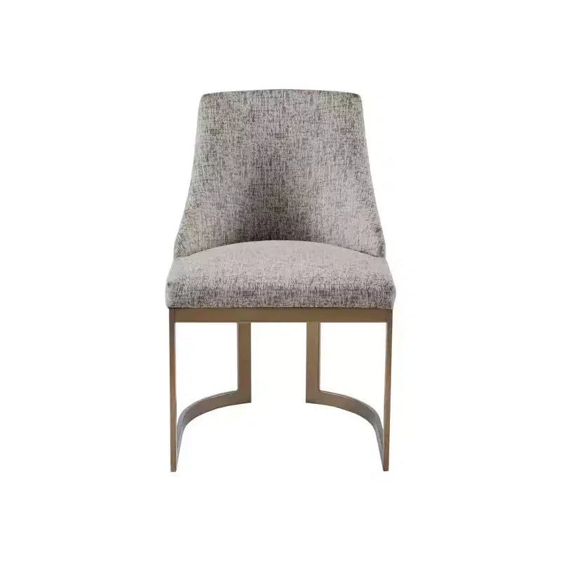 Chaise de salle à manger sans accoudoirs, dossier bas, crème/gris, lot de 2
