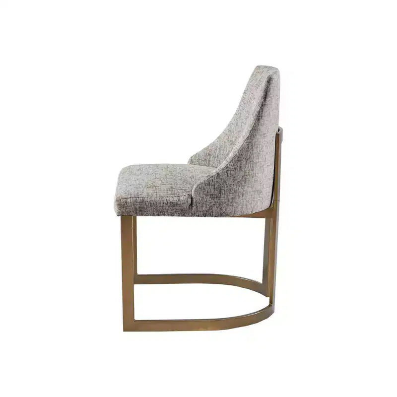 Chaise de salle à manger sans accoudoirs, dossier bas, crème/gris, lot de 2